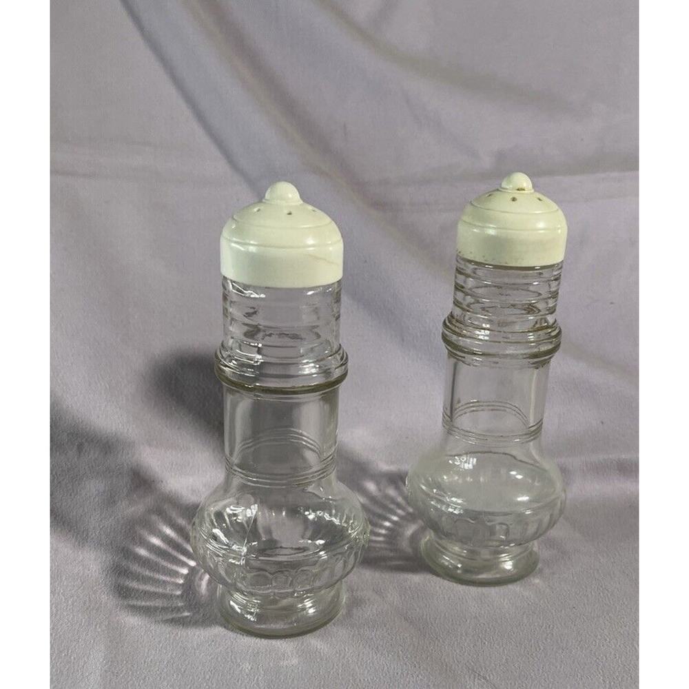Vtg Glass Salt and Pepper Shakers